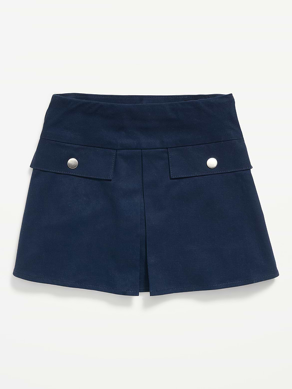 School Uniform Front-Pleated Twill Skort for Girls