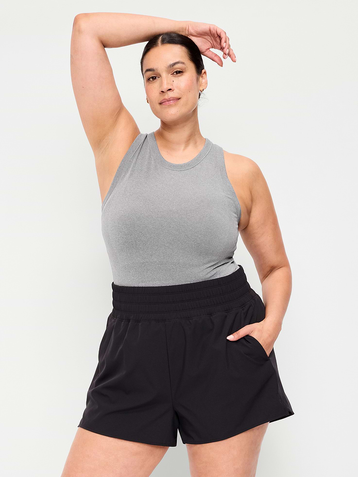 Image number 7 showing, Seamless Fitted High-Neck Crop Top