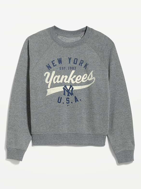 Chandail en coton ouaté à manches raglan des Yankees de New York pour femme