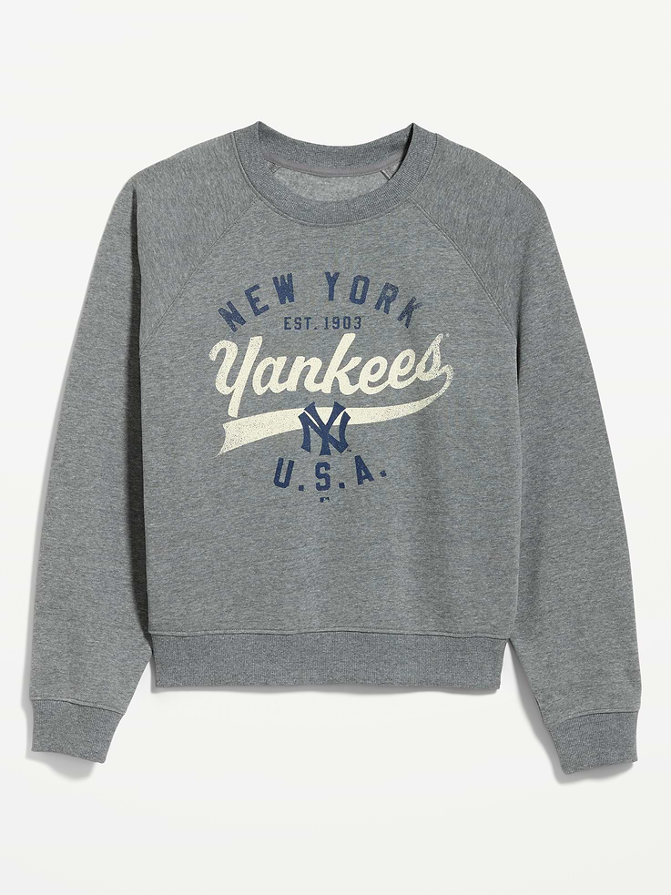 Image 2 de 4, Chandail en coton ouaté à manches raglan des Yankees de New York pour femme