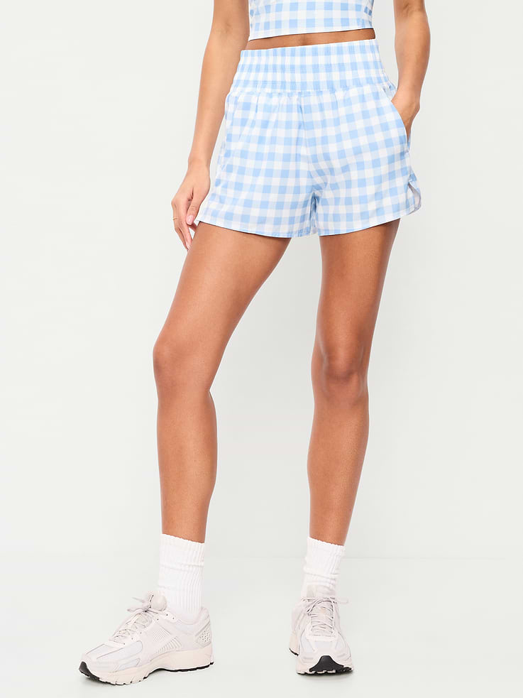 Image number 1 showing, Extra High-Waisted Crinkle Run Shorts -- 3-inch inseam