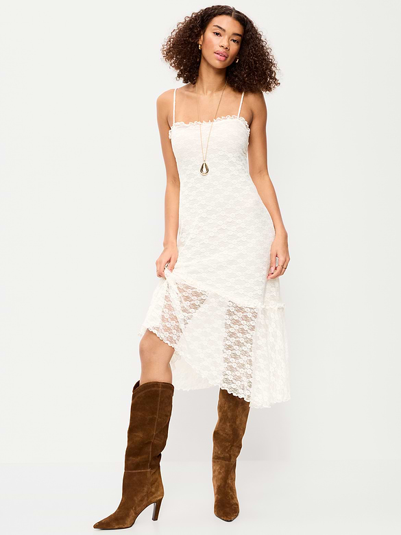 Fit & Flare Lace Midi Dress