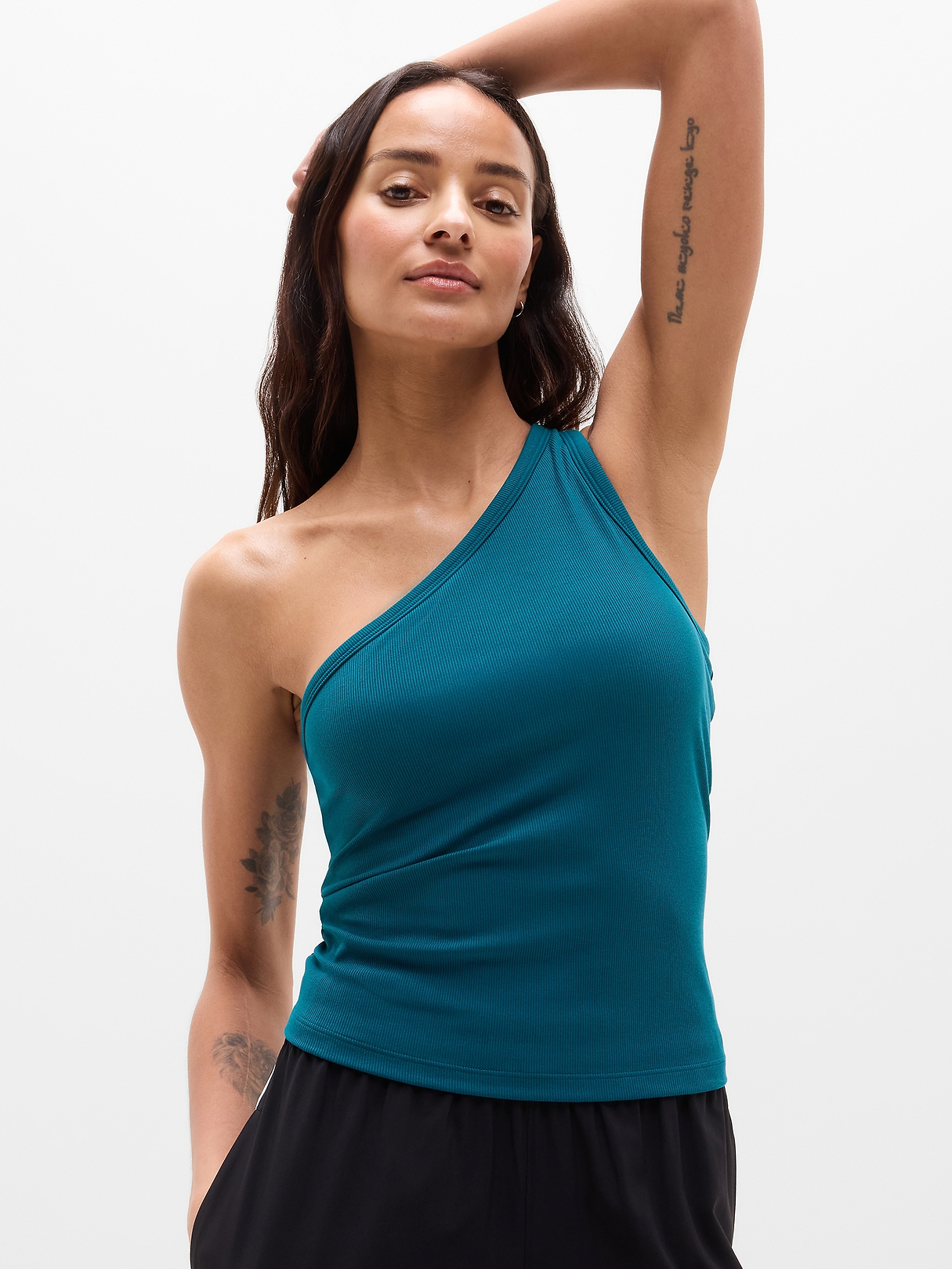 Signature Rib Asym One Shoulder Support Top | Athleta
