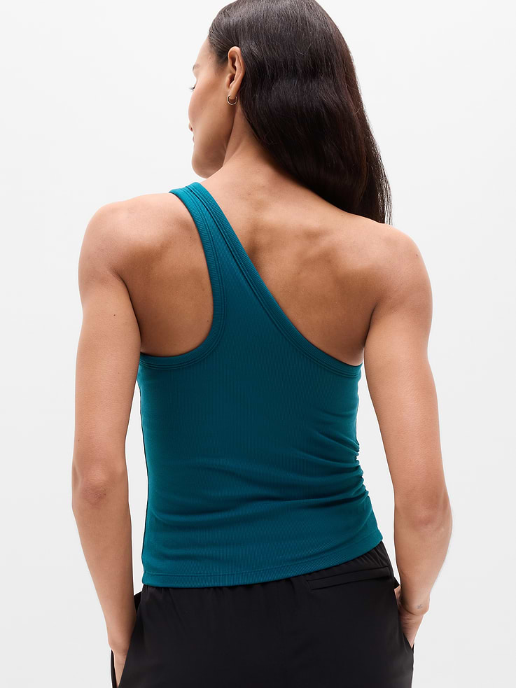 Image number 3 showing, Signature Rib Asym One Shoulder Support Top