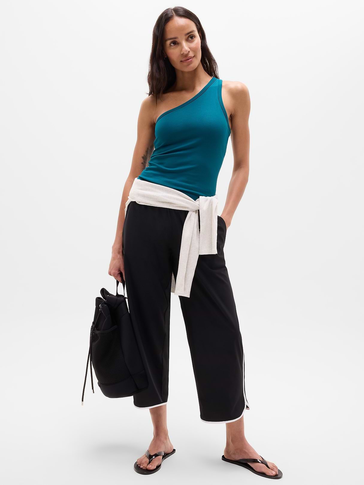 Signature Rib Asym One Shoulder Support Top | Athleta