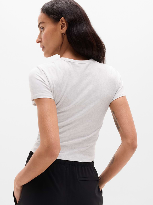 Signature Rib Crop Tee
