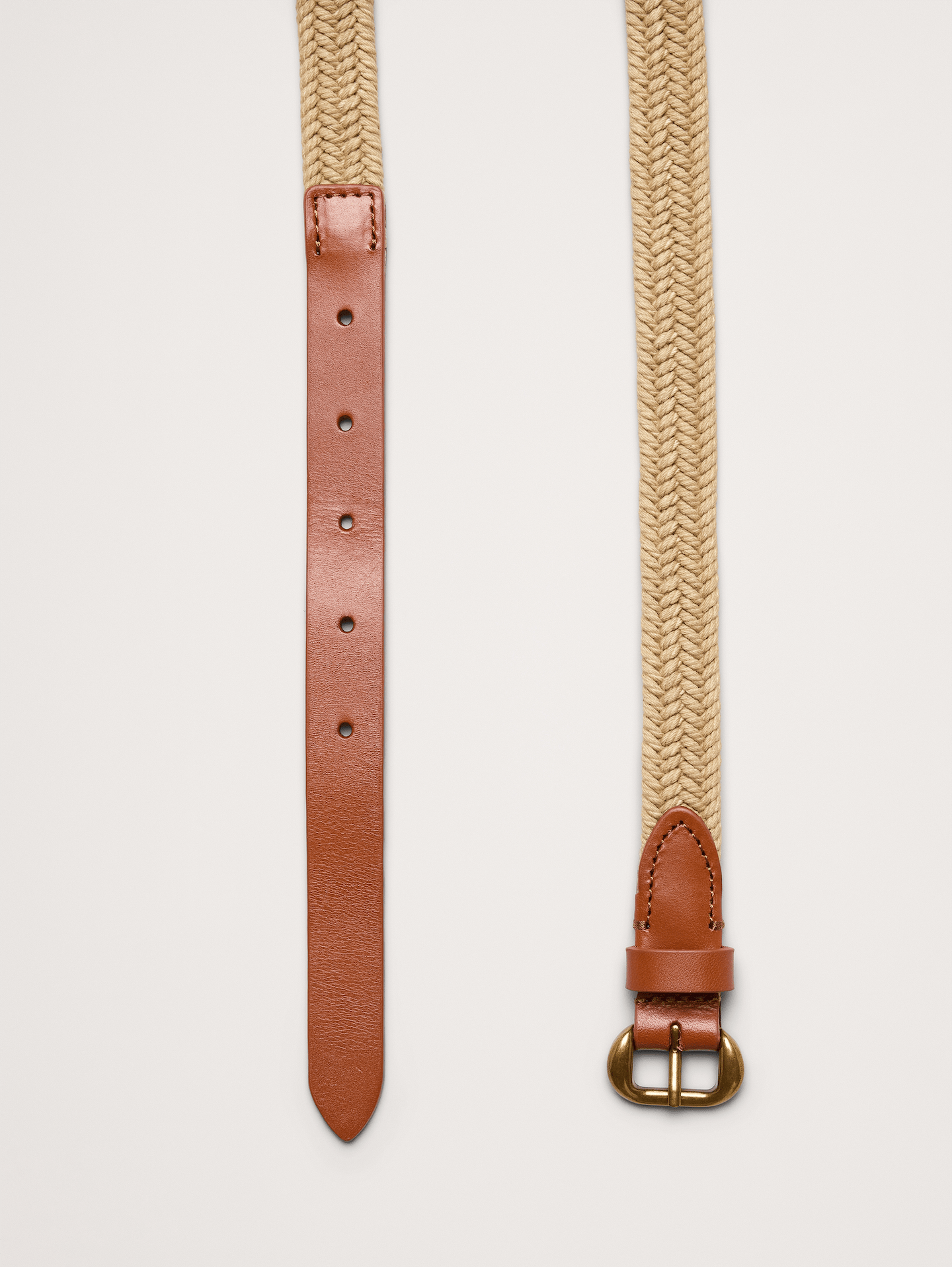 Image number 3 showing, Slim Braided Cotton Belt With Leather