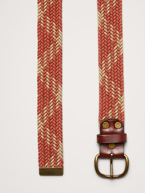 Ceinture tressée en coton et toile