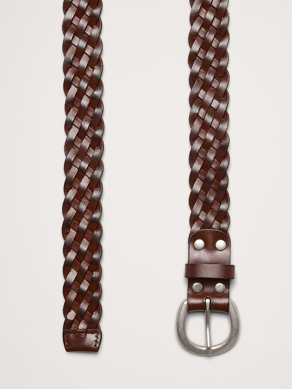 Ceinture en cuir tressé