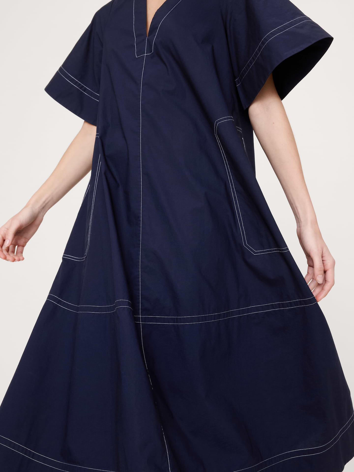 Image number 2 showing, Cotton Poplin Trapeze Midi Dress