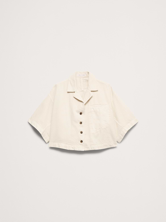Chemisier court et droit en denim