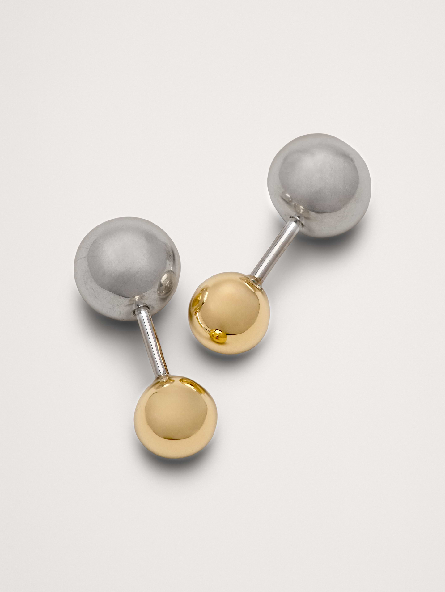 Image 3 of 3, Mixed Metal Stud Earrings
