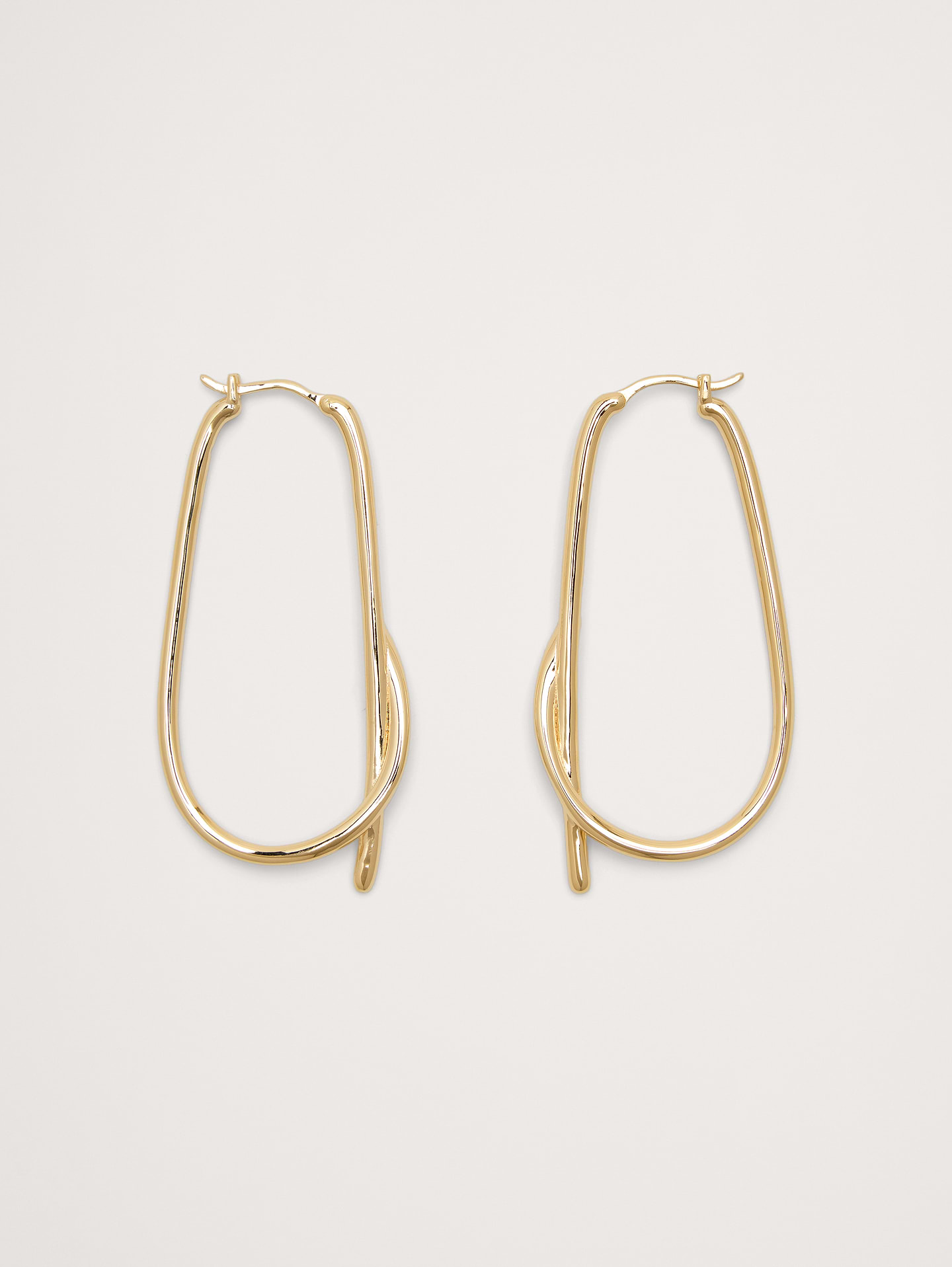 Image number 1 showing, Large Knotted Hoop Earrings