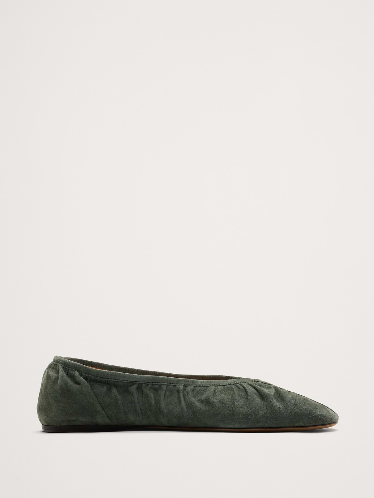 Ruched Suede Ballet Flat