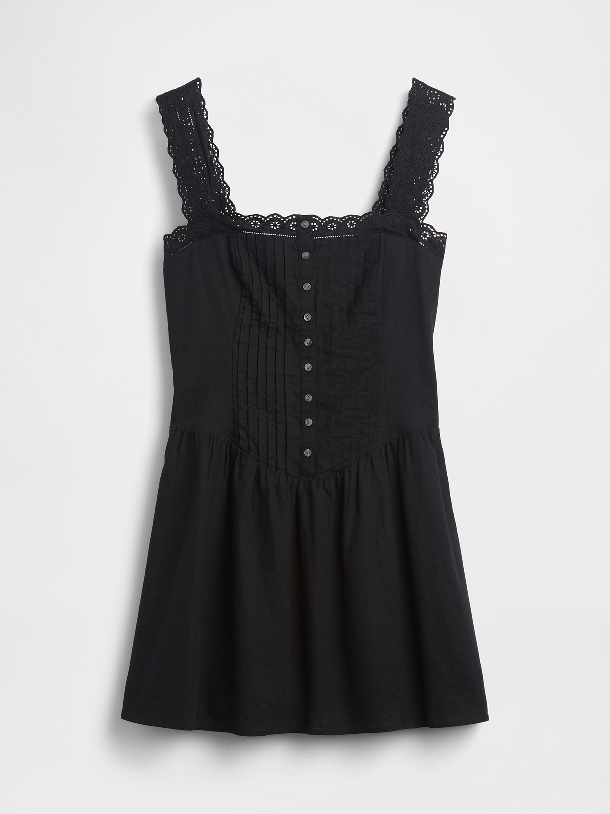 Pintuck Drop-Waist Mini Dress | Gap