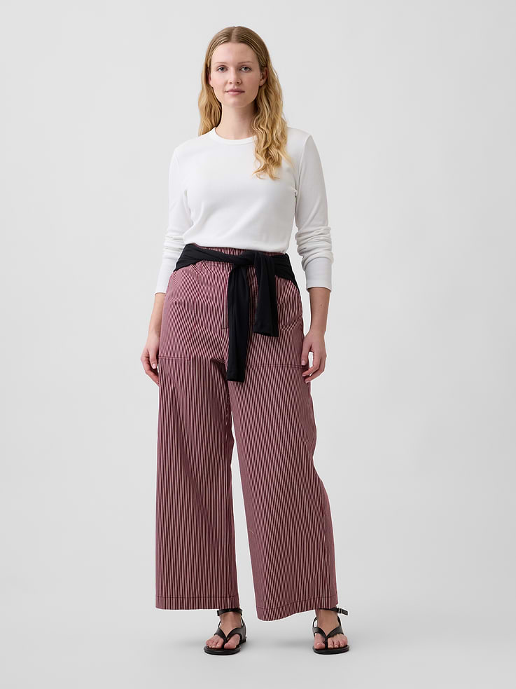 Image number 5 showing, High Rise Easy Wide-Leg Khakis