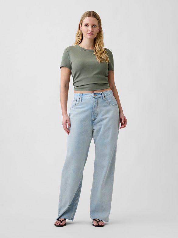 Low Slung Relaxed Straight Jeans