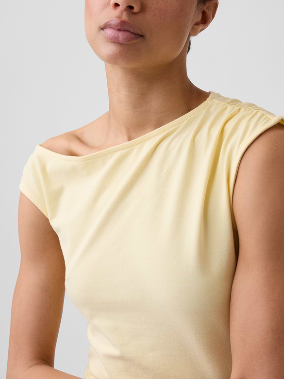 Stretch Jersey Off-Shoulder Top
