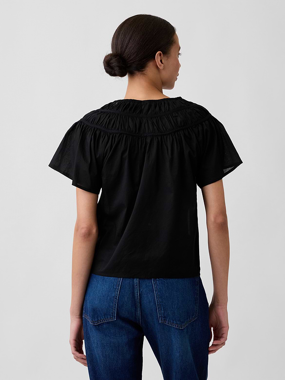 Splitneck Flutter Sleeve Top