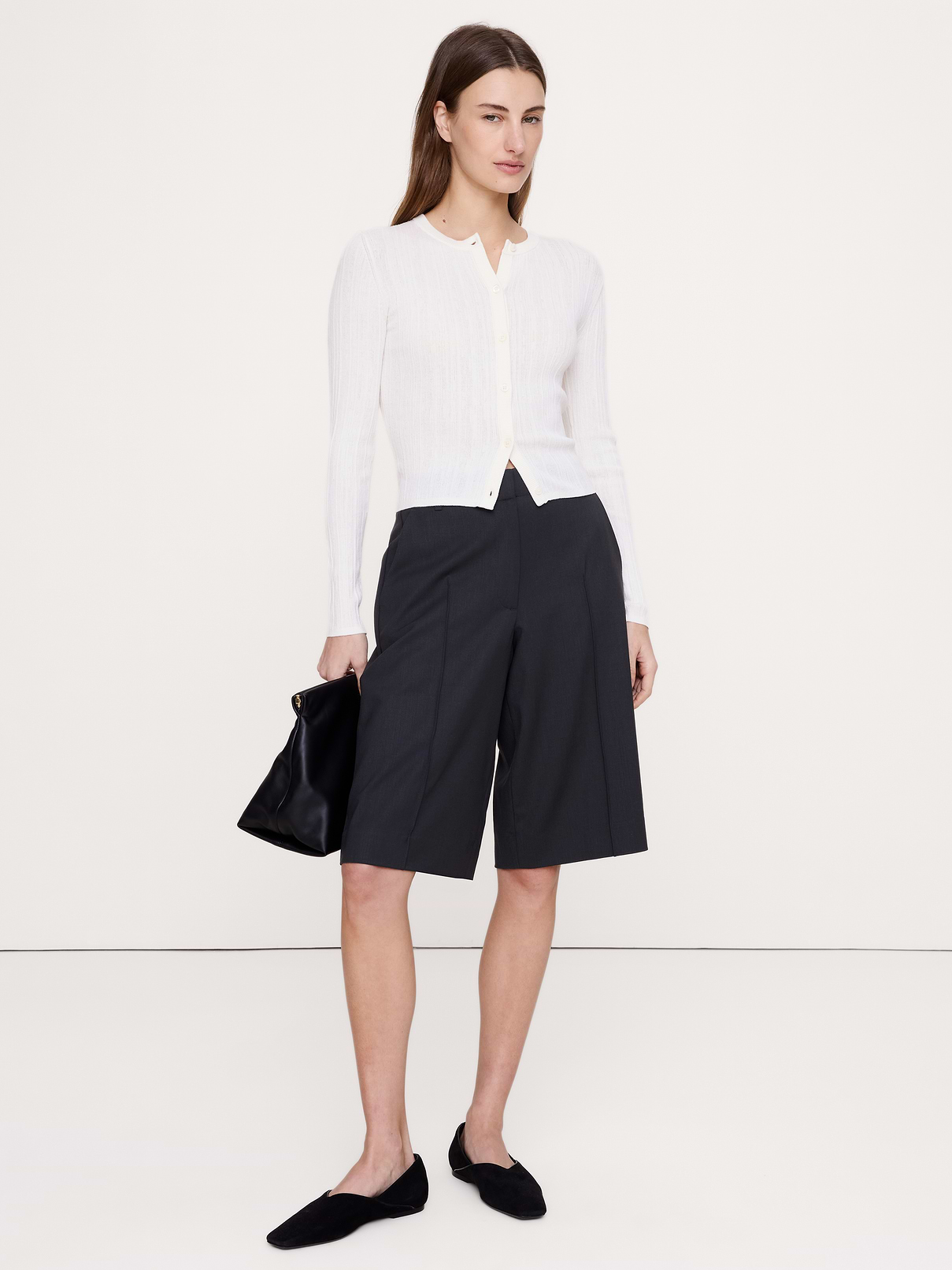High-Rise Italian Wool Bermuda Short