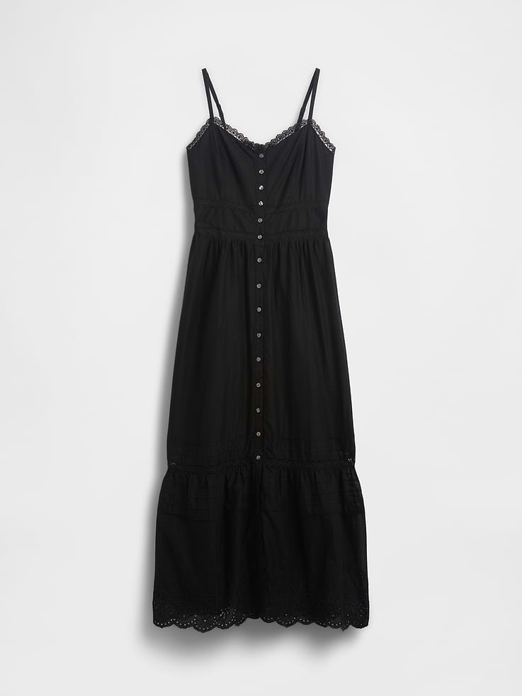 Image number 5 showing, Lace-Trim Button-Front Maxi Dress