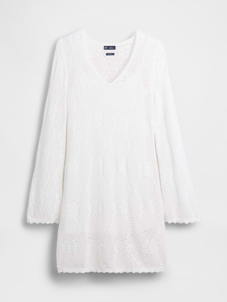 Image number 5 showing, Pointelle Mini Sweater Dress
