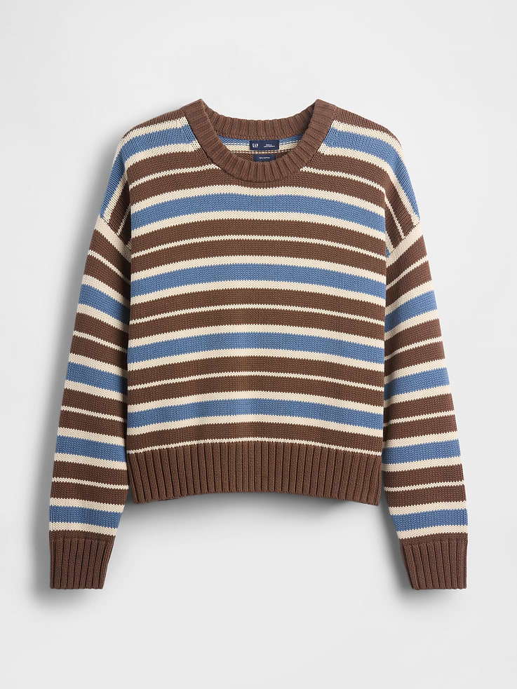 Image number 5 showing, 100% Cotton Oversized Crop Sweater