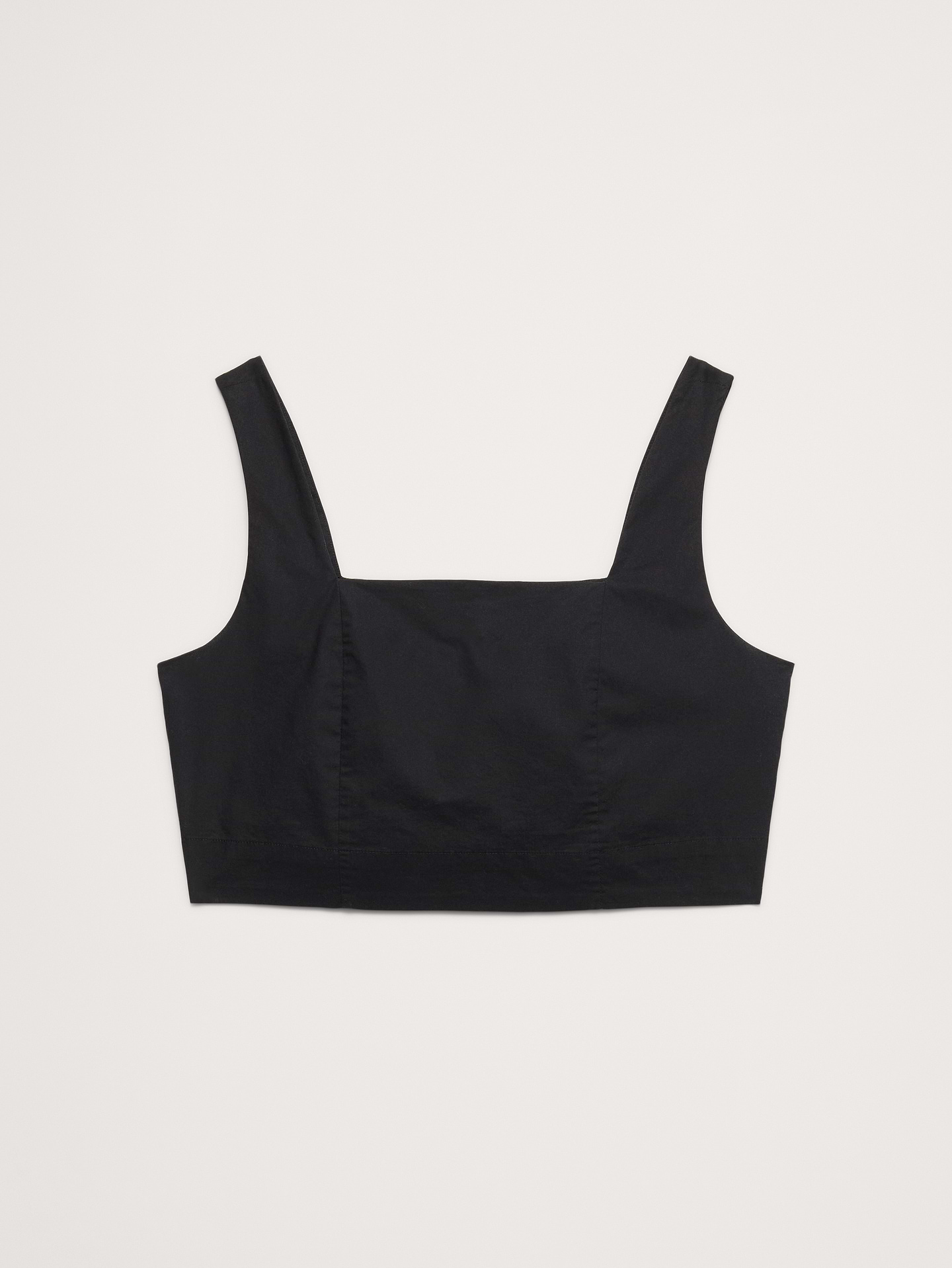 Image number 4 showing, Cotton Poplin Square-Neck Cropped Tank