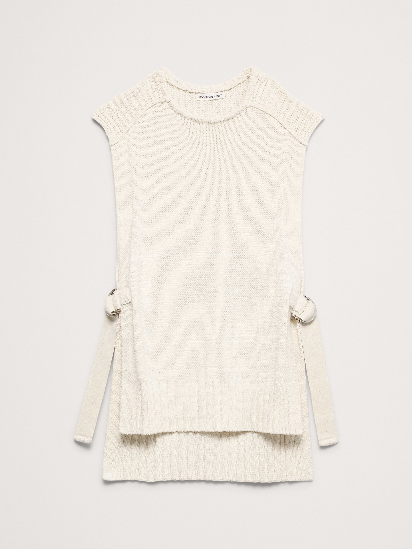 Image number 4 showing, Chunky Cotton-Blend Sweater Vest with Open Sides