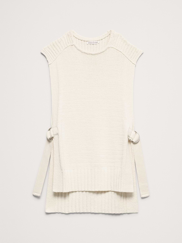 Chunky Cotton-Blend Sweater Vest with Open Sides