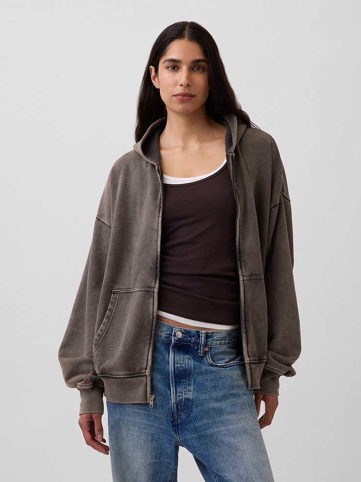 Image number 5 showing, Adult Heavyweight Oversized Zip Hoodie