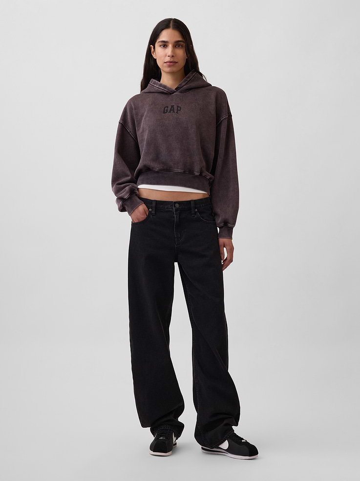 Image number 3 showing, VintageSoft Crop Logo Hoodie