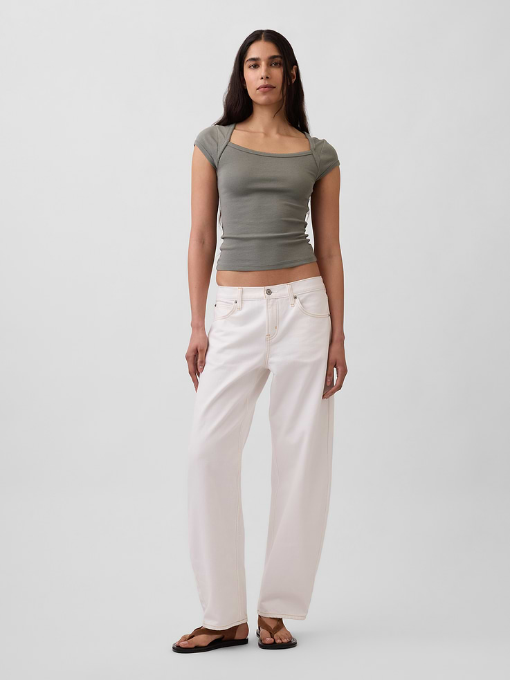 Image number 2 showing, Modern Square-Neck Crop T-Shirt