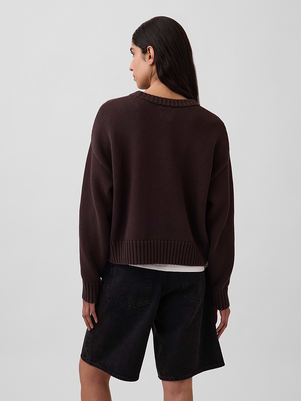 100% Cotton Oversized Crop Sweater