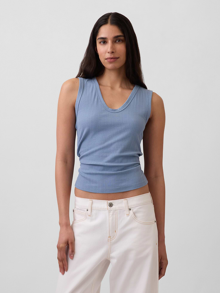 Image number 1 showing, Variegated Rib Tank Top