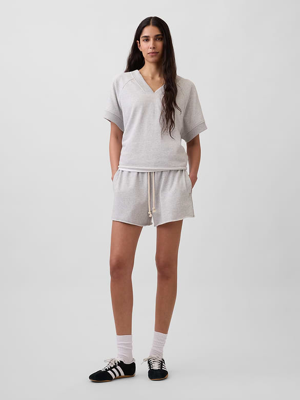 VintageSoft Terry Oversized V-Neck Sweatshirt