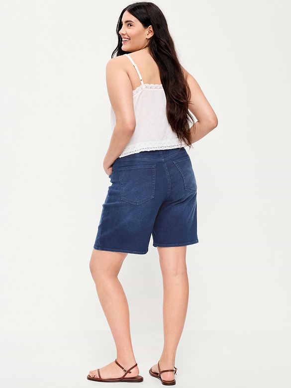 Bermuda Wow en denim à taille haute, entrejambe de 23 cm
