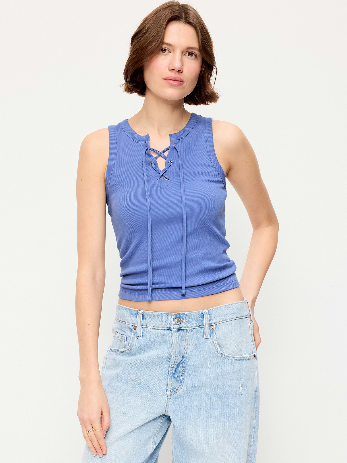 Lace-Up Tank Top