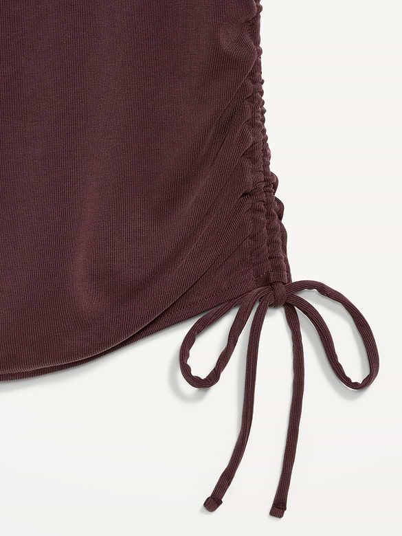 Cap-Sleeve Shirred Side Top