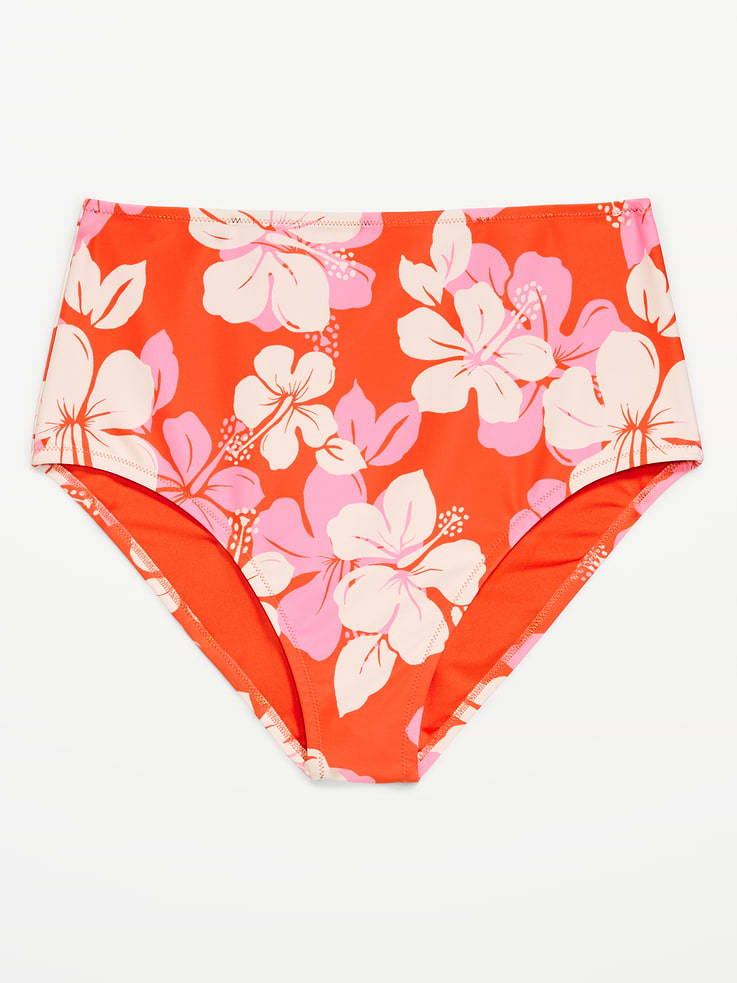 Image 4 of 9, High-Waisted Printed Bikini Swim Bottoms