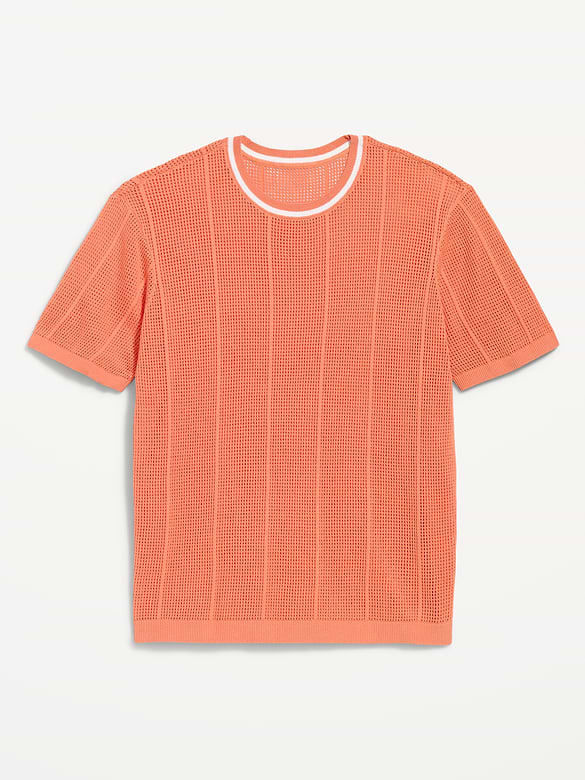 Relaxed Mesh-Knit T-Shirt