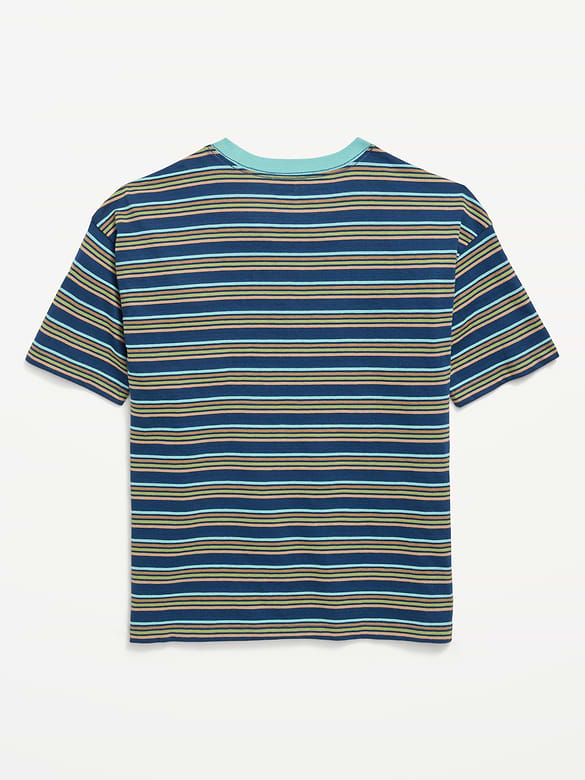 Oversized Short-Sleeve Striped T-Shirt for Boys