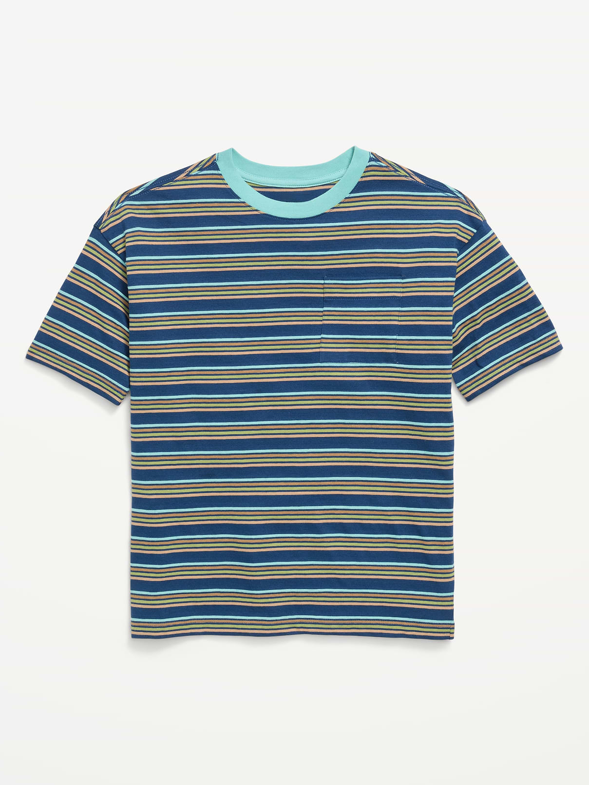 Image number 2 showing, Oversized Short-Sleeve Striped T-Shirt for Boys