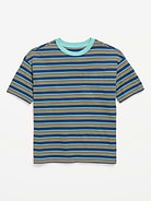 Image number 2 showing, Oversized Short-Sleeve Striped T-Shirt for Boys