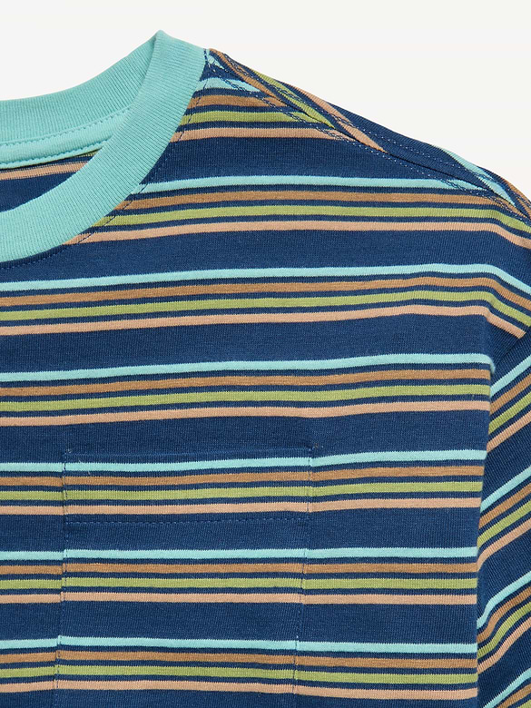 Oversized Short-Sleeve Striped T-Shirt for Boys