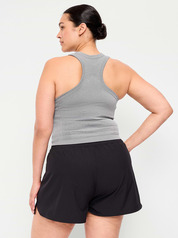 Image number 8 showing, Seamless Fitted High-Neck Crop Top