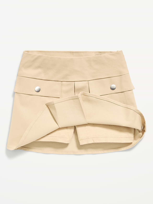 School Uniform Front-Pleated Twill Skort for Girls