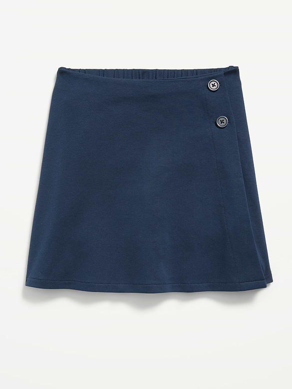 School Uniform Ponte-Knit Wrap-Front Skort for Girls