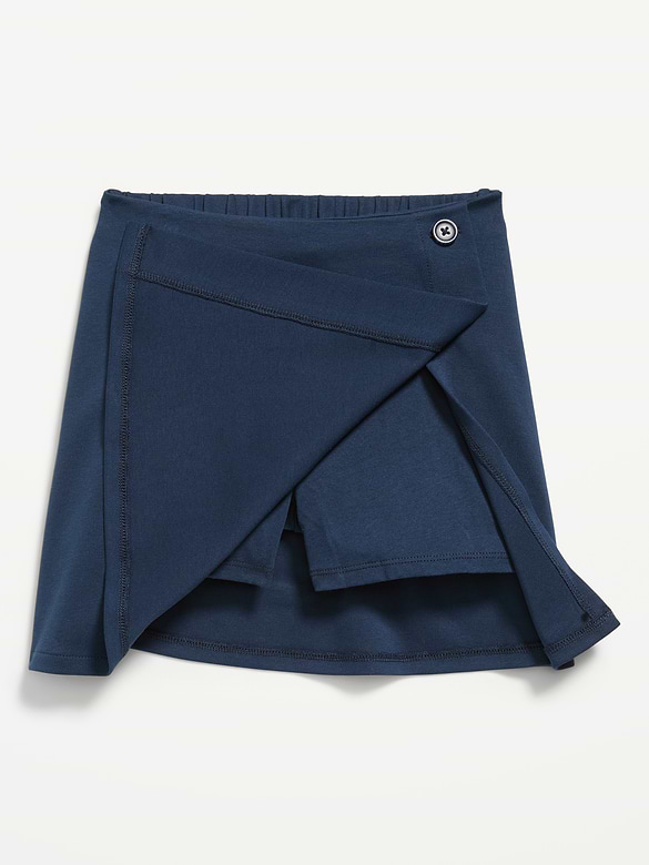 School Uniform Ponte-Knit Wrap-Front Skort for Girls