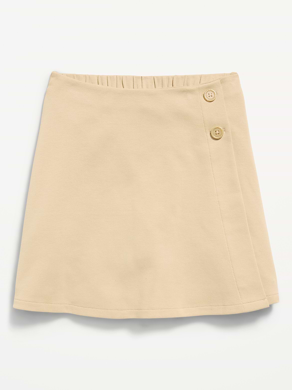 School Uniform Ponte-Knit Wrap-Front Skort for Girls